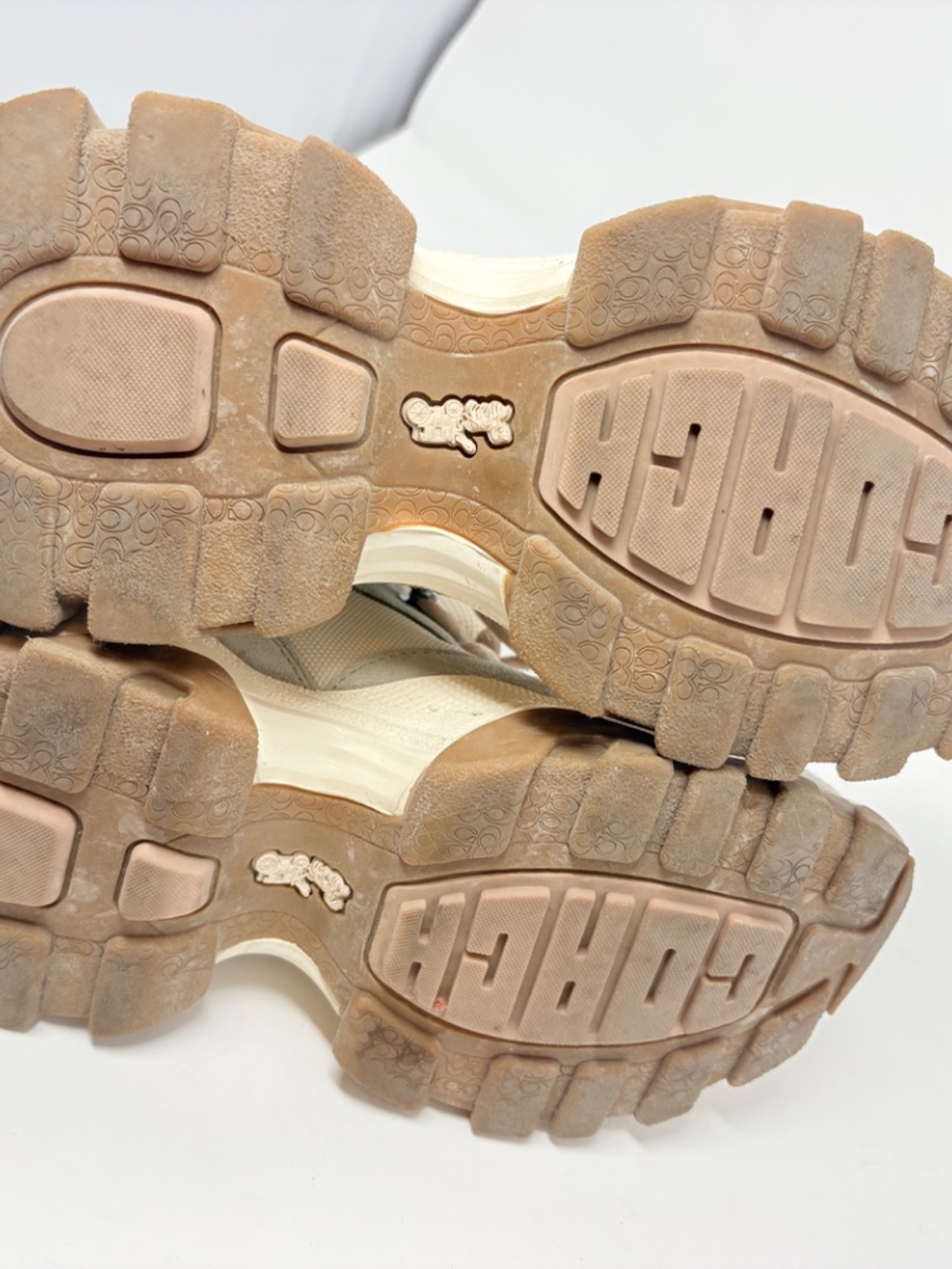 Coach C265 Hiker Sneakers High Cut Hiker Boot Platform Light Grey Pink Size 6 - Picture 11 of 14